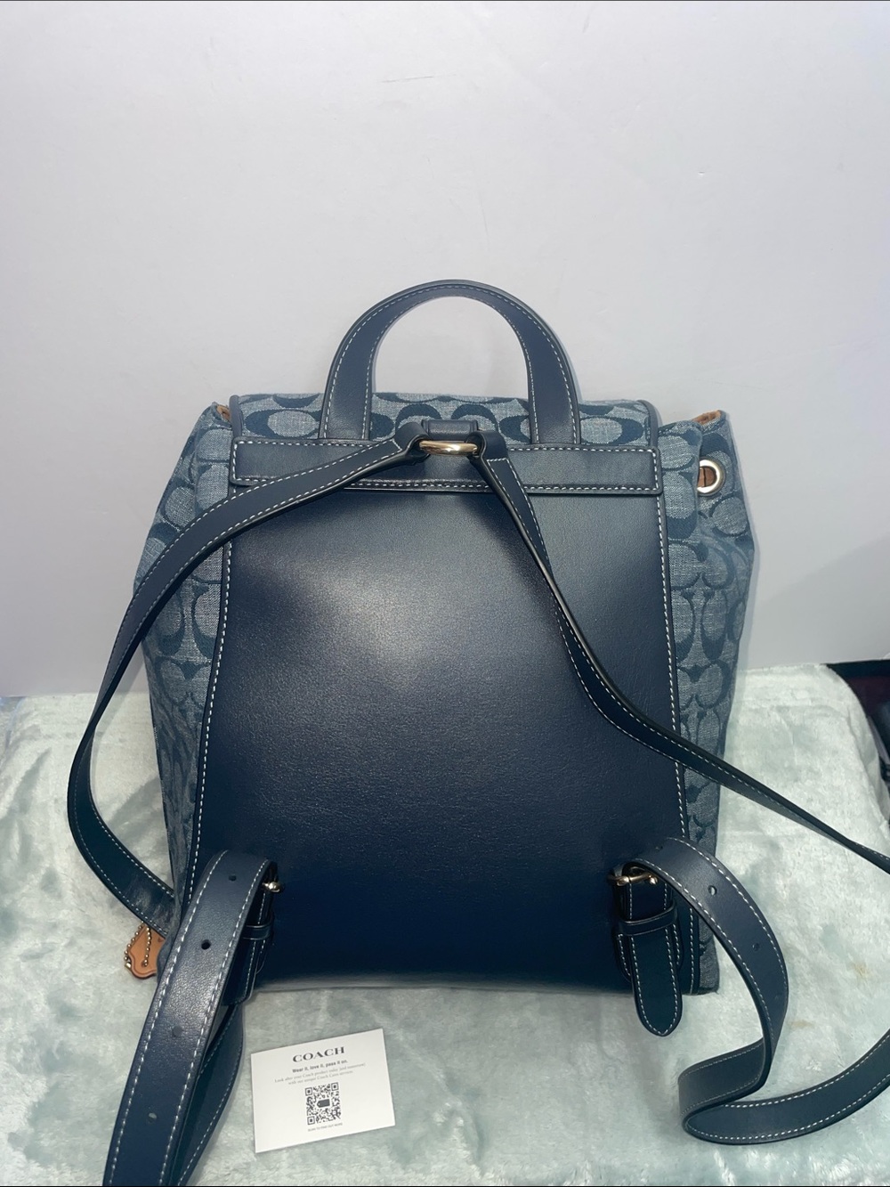 NWOT Coach ‘Kleo’ Signature Chambray Backpack - Picture 2 of 14